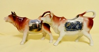 Plauen and Blankenberghe souvenir cow creamers