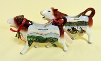 Gernsbach and Bohmenmstrasse souvenir cow creamers