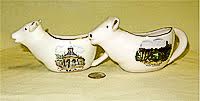 Villerooy & Boch souvenir cow creamers from Spa and Luxembourg