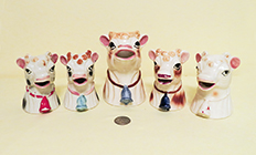 5 Japanese cow head creamers