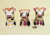3 Japanese cow head creamers