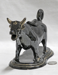 Jackfield souvenir cow creamer from Goldthorpe, front