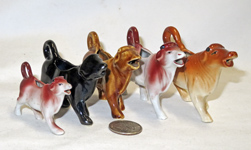 5 small striding cow creamers