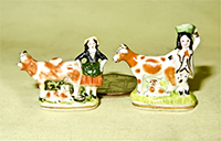Two V&R cow and milker spill vases