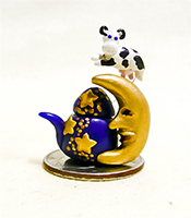 Cow over moon miniature teapot