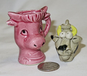 Cow Head pitcher and cow face jug