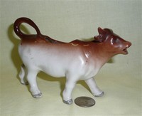 white cow creamer, reddish brown on top, from UK