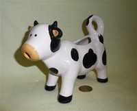 Black and white caricature cow creamer from England