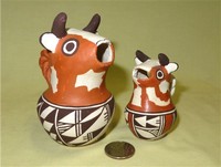 Two Acoma cow creamers