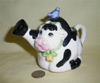 Black & White cow creamer with watering can sprinkler for aspout