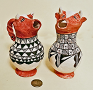 Acoma cow creamers by M.B.