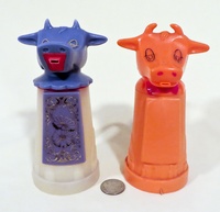 Whirley Moo Cow and knock-off, front