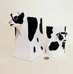 B&W cow poitcher and cup