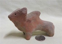 small Amlash clay bull figurine