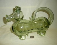 blown glass cow (or dog) pitcher