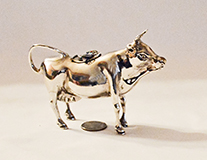Coppini silver cow creamer with butterfdly on lid