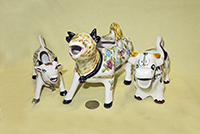 Three Portugese cow creamers