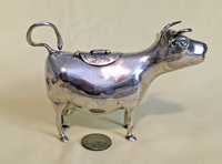 Modern unmarked Schuppe-like silver cow creamer