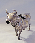 fat chased silver cow creamer with collar
