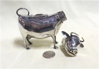 Dutch silver cow creamer with removable head off