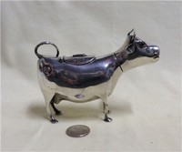 Dutch silver cow creamer with removable head