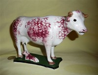 Pink sponge painted cow reamer with calf