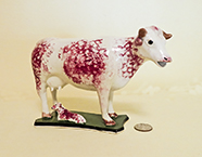 Pink sponge painted cow reamer with calf