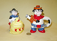 Russ Berrrie cowboy cow sugar and creamer
