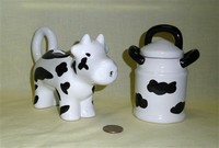 Giftco cow creamer and milk can sugar