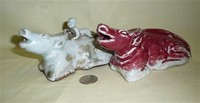 Two large Chinese water droppers of water buffalo