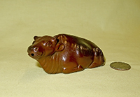 Japanese bizen ware reclining cow suiteki