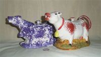 Two Moorland cow teapots