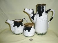 Cardew Design 2000 Cow teapot, creamer & sugar