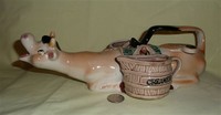 Japanese long necked cow teapot
