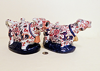 2 Chinese cow teapots