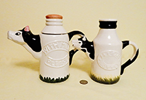 two B&W cow hreads out of bottles