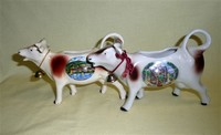 Tegernsee & Rudesheim souvenir Goebel cow creamers