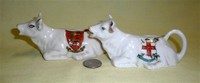 Jersey and City of York crested cow creamers