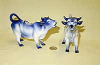 2 Delft cow creamers from my favorite mold, right