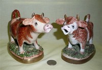 Eximous of London and Royale Stratford cow creamers, front