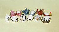 Animal teapot and cup feves