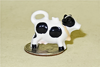 Miniature Holstein cow teapot