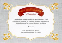 My Certificate of Adoption for Sentorial Bos
