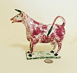 Red splatter painted cow creamer with long horn