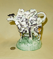 Large Tittensor Cow creamer with boscage, back